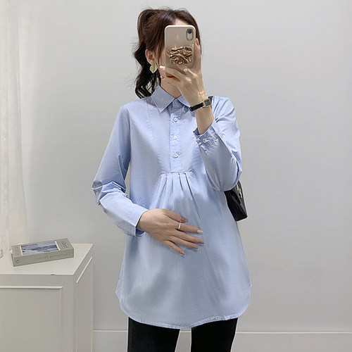 孕妇中长款春秋季职业工作服衬衣