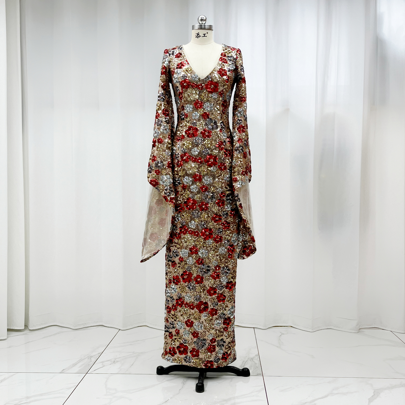 Oscar de la Renta 奢华水袖主持人钢琴小提琴音乐会生日宴会礼服