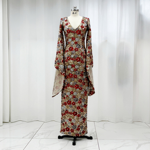 奢华水袖 Oscar Renta 主持人钢琴小提琴音乐会生日宴会礼服