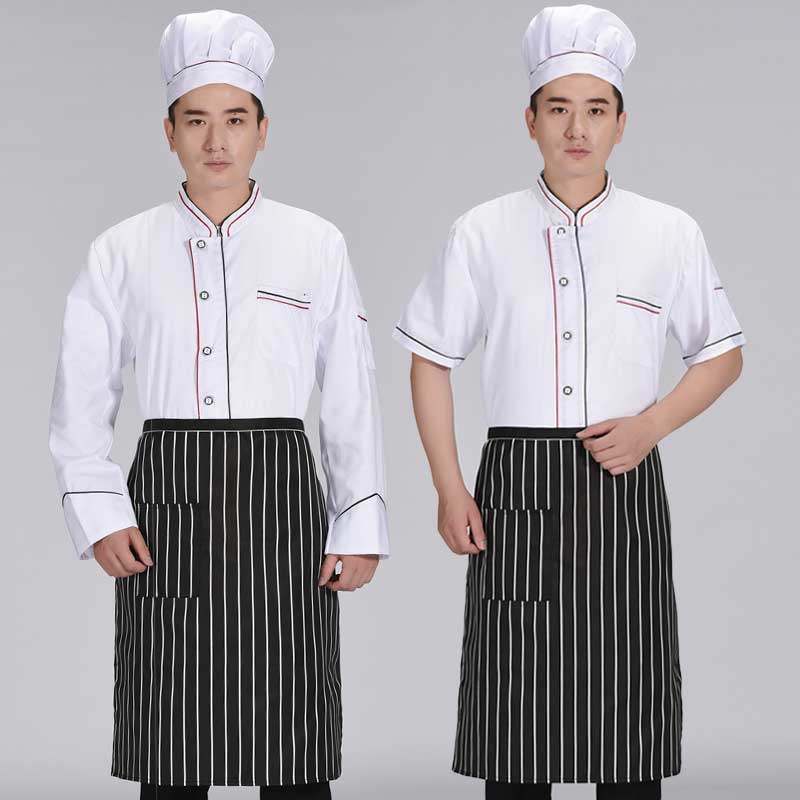 厨师工作服男短袖秋女食品厂服饭店烧烤酒店食堂厨房透气面点长袖