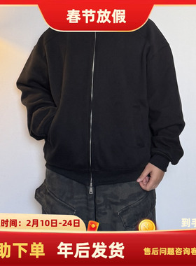 south life秋冬420G克重磅百搭基础纯色立领开衫拉链运动外套情侣