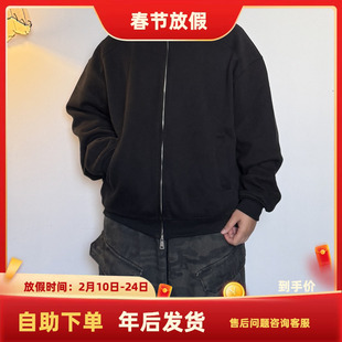 south life秋冬420G克重磅百搭基础纯色立领开衫拉链运动外套情侣