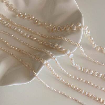 Minar Multiple French Natural Freshwater Pearl Necklace for