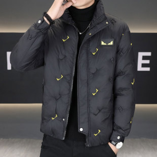 男士棉衣外套冬季加厚保暖时尚休闲立领棉服30-40岁青年黑色棉袄5