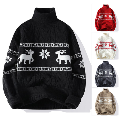 高领毛衣男冬季加厚保暖高级感内搭打底衫不起球不变形黑色毛线衣