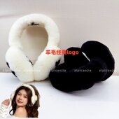 新款 100%羊毛耳罩皮毛一体耳捂耳暖可折叠冬季 滑雪耳套保暖护耳女