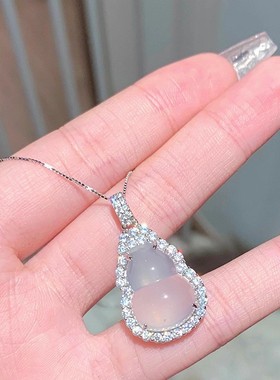 新中式国风天然玉髓项链福禄葫芦盒子链女锁骨链颈链毛衣链饰品