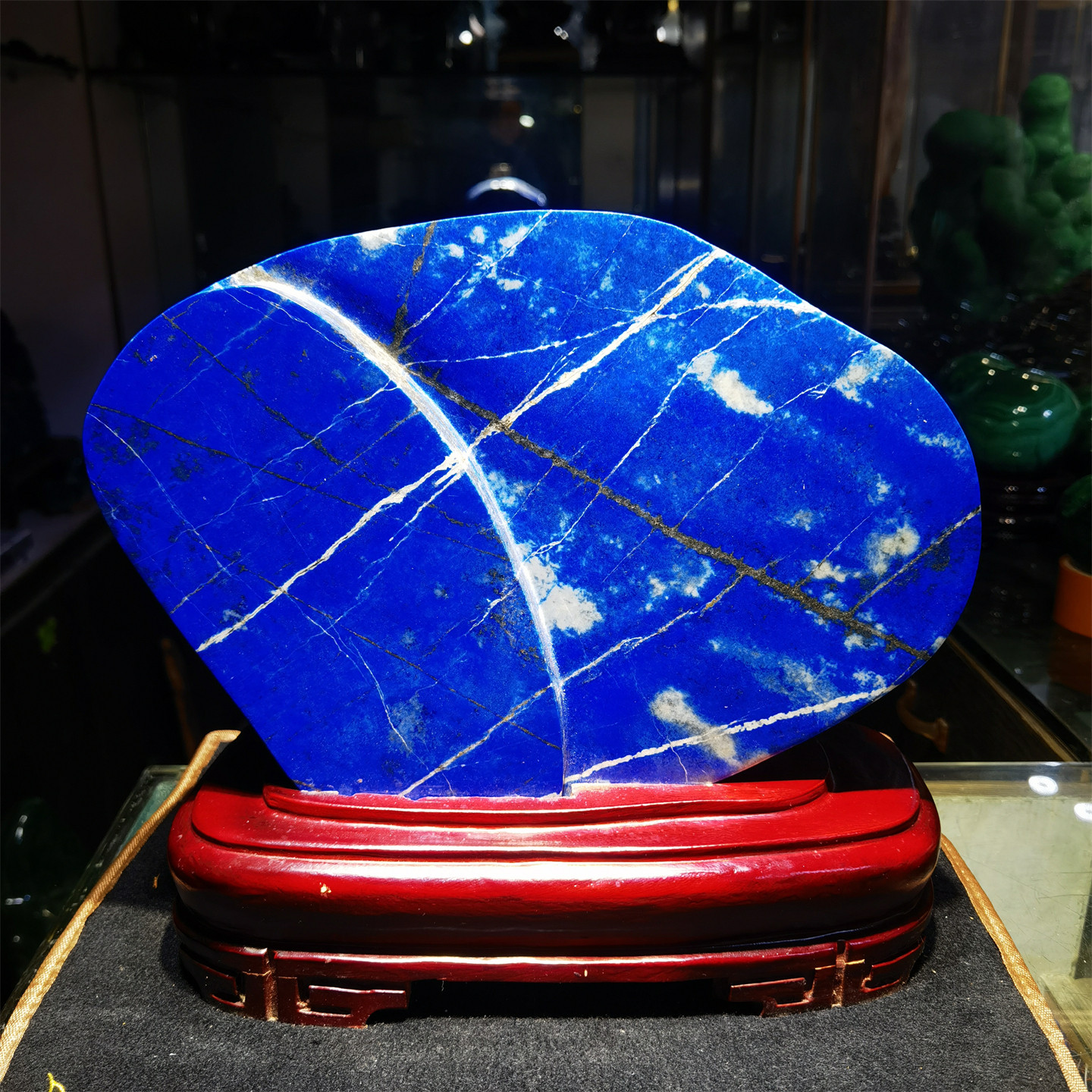 纯天然青金石原石摆件 蓝色宝石观赏石奇石收藏 家居办公桌面摆件