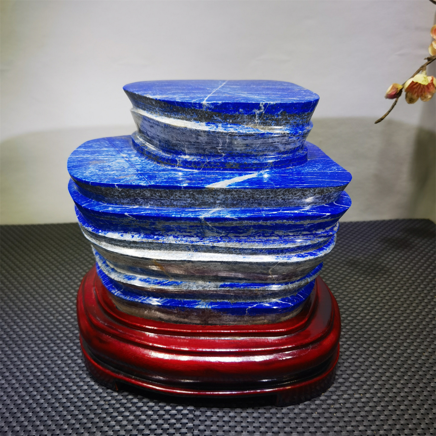 纯天然青金石原石摆件 蓝色宝石观赏石奇石收藏 家居办公桌面摆件