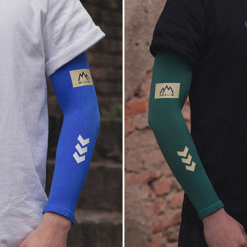 男士冰爽袖冰丝手臂套袖男个性开车防晒手袖克莱因蓝潮牌护臂套袖