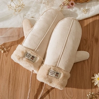 Милые удерживающие тепло флисовые перчатки, в корейском стиле