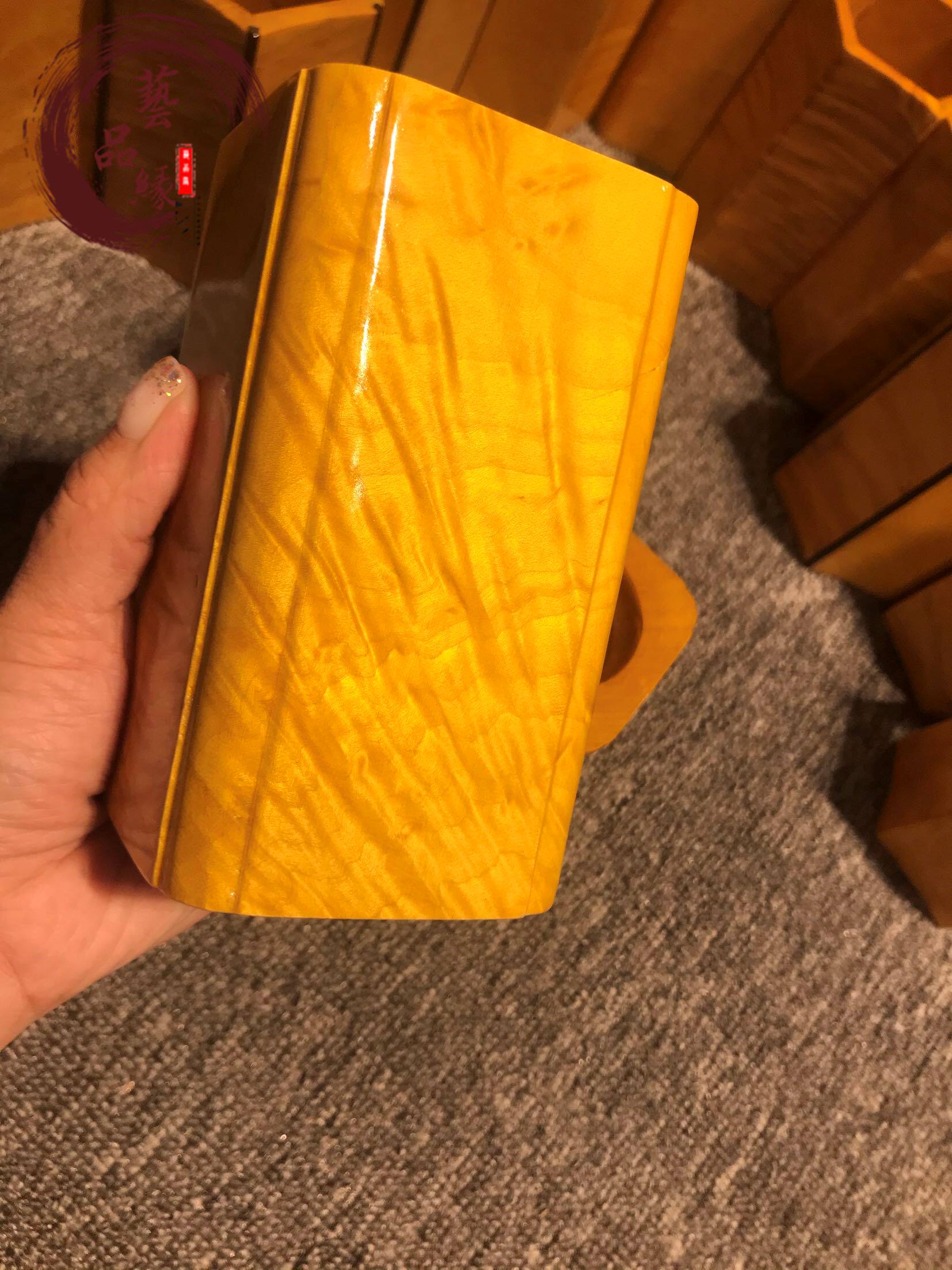 金丝楠木大叶六角笔筒多功能笔筒创意学生桌面摆件小收纳盒办公