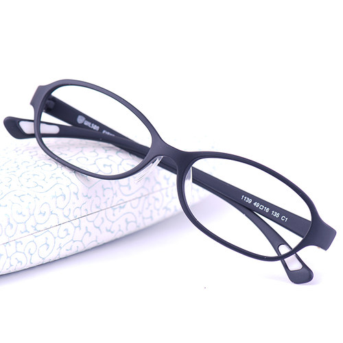 眼镜架tr90椭圆形女式脸平光带