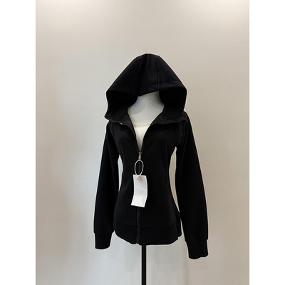 黑色修身外套连帽卫衣女2025新款