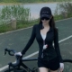 新款 黑色骑行服修身 运动瑜伽服外套女夏季 防紫外线冰丝轻薄防晒衣
