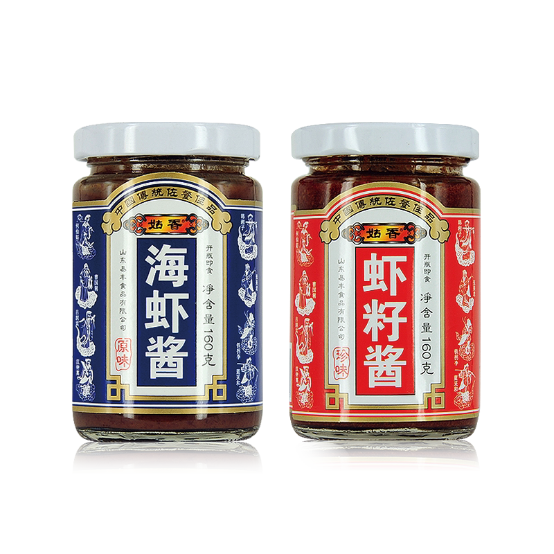 姑香虾酱虾籽酱海虾酱海鲜酱160g*2瓶即食山东烟台特产