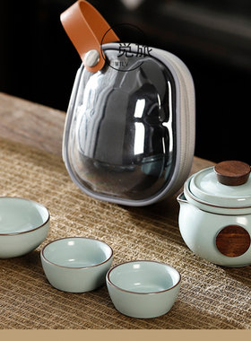 汝窑小精灵铁胎旅行茶具