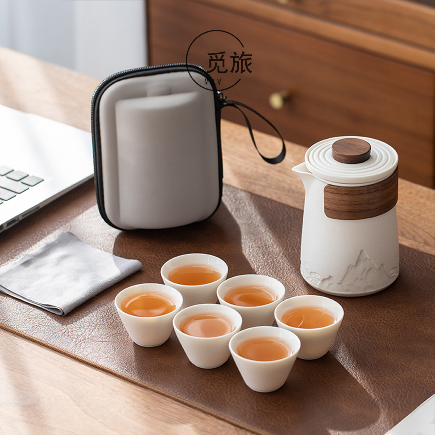 旅行茶具套装便携式陶瓷快客杯一壶六杯户外旅游泡茶壶杯定制logo,餐饮具,旅行茶具,淘宝优惠券,粉丝福利购,淘宝优惠卷