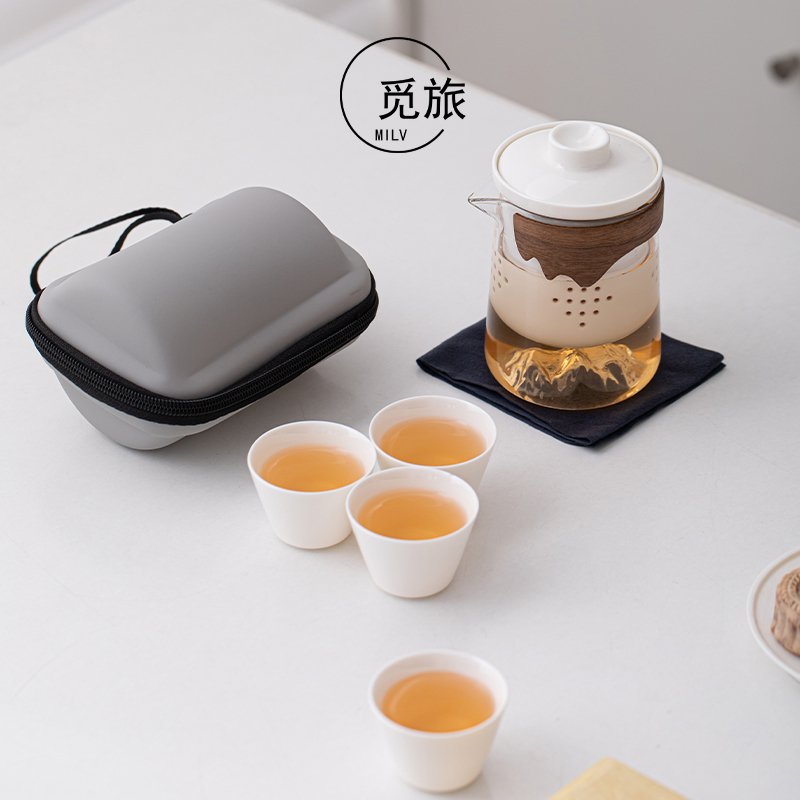 觅旅玻璃旅行茶具快客杯