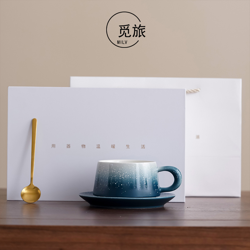 轻奢飘雪手工陶瓷咖啡杯