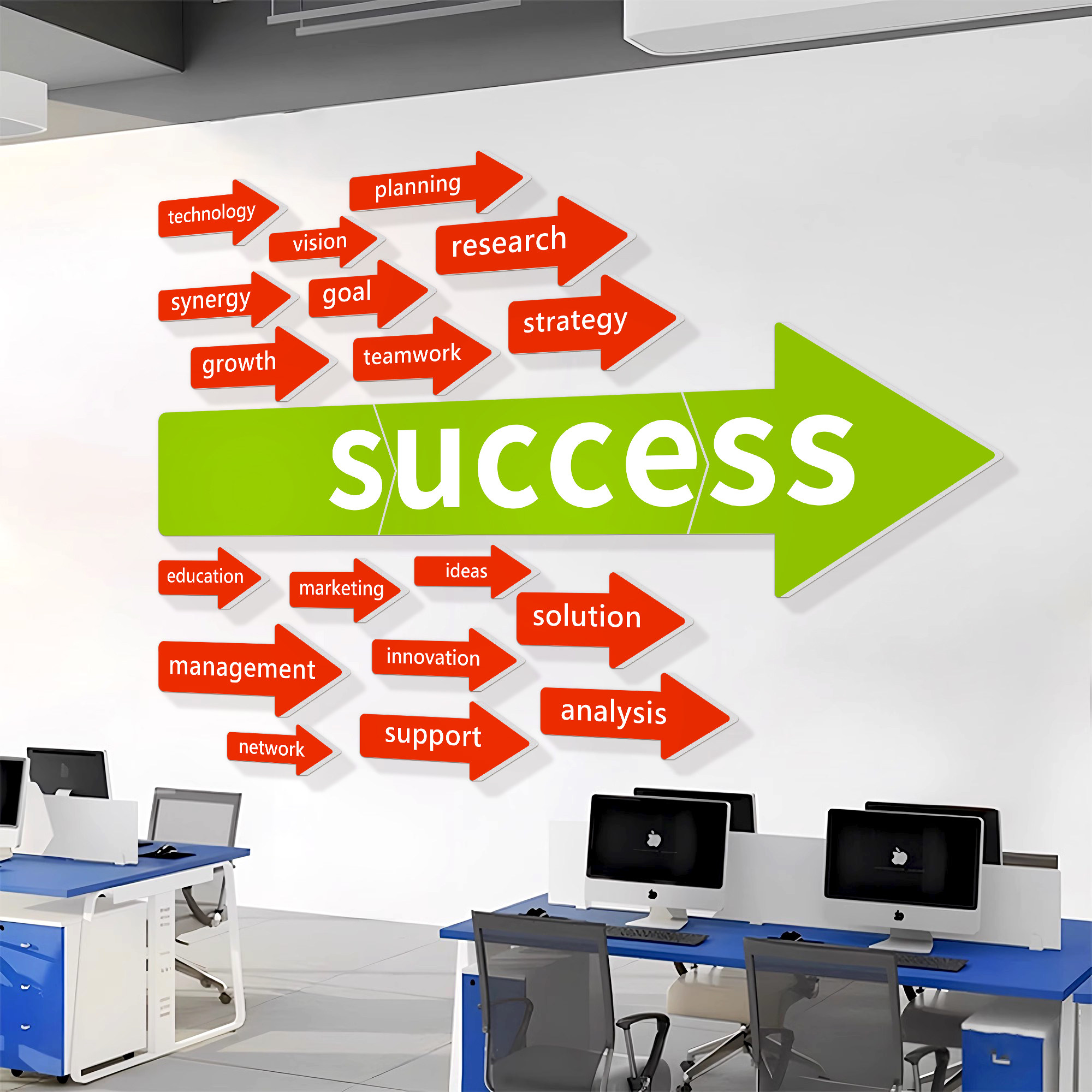 办公室氛围布置高级感公司励志标语背景墙企业文化墙面装饰创意qt,家居饰品,文化墙贴,淘宝优惠券,粉丝福利购,淘宝优惠卷