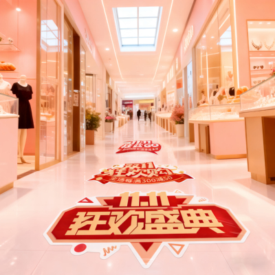 双十一氛围布置装饰地贴商场黄金珠宝店铺活动场景橱窗贴画自粘