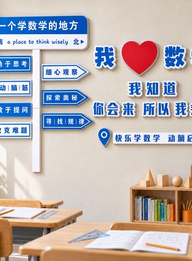 数学教室奥数思维形象墙贴