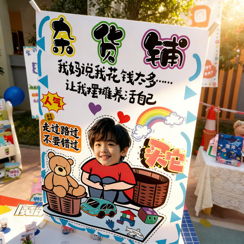 儿童跳蚤市场摊位海报迎宾牌