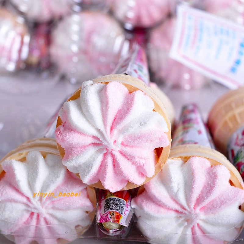 锦湖春火炬夹心草莓味高度充气棉花糖果儿时怀旧休闲小卖部零食品