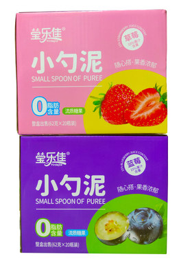 莹乐佳小勺泥蓝莓草莓味流质糖果