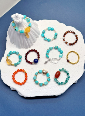 绿松新中式国风绿松石指环戒指