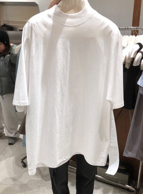 宽松落肩圆领宽松短袖T恤女