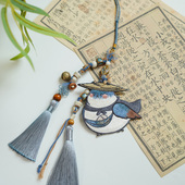 云深雾浅 侠客啾 原创双面刺绣挂件古风禁步挂饰小鸟包挂衍生挂饰