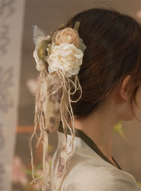 云深雾浅 伏笔 原创新中式抓夹百搭汉服发夹古风头饰懒人发饰夹子