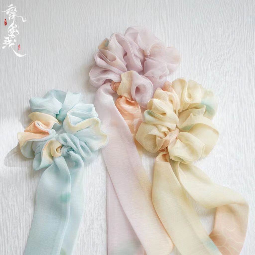 朦朦胧晕染雪纺轻古风汉服发带