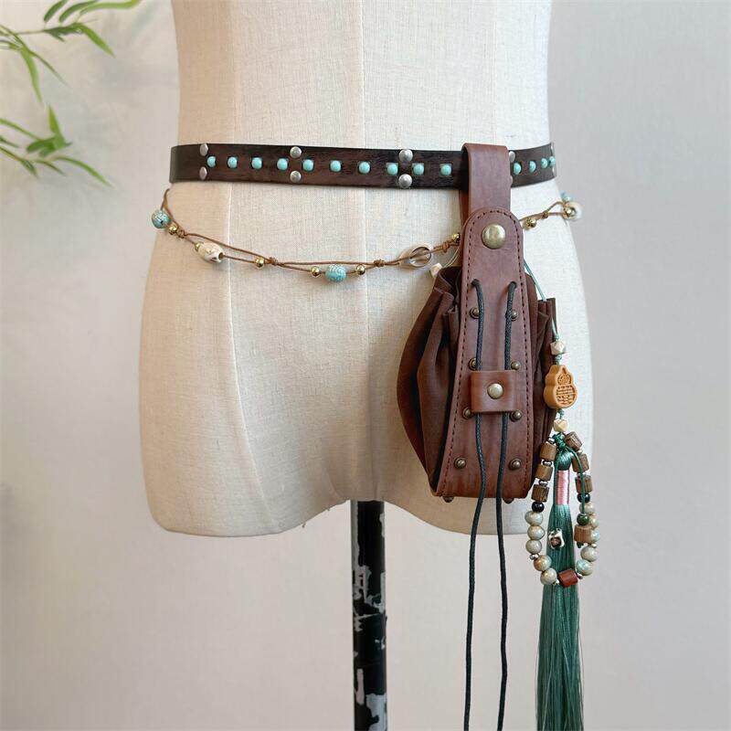 云深雾浅 少卿 原创唐风圆领袍腰带百搭古风腰包汉服配饰躞蹀带