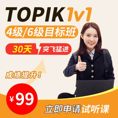 TOPIK韩语考试中教一对一真人在线 真题精讲写作批改听力阅读提分