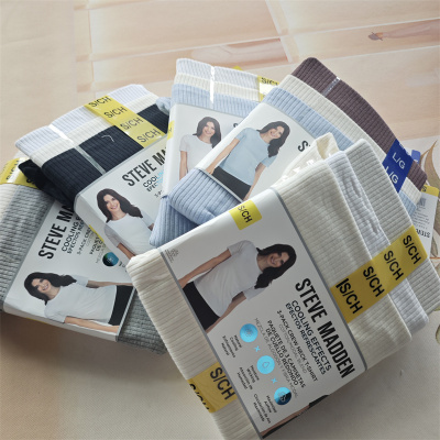 出口欧美 夏季女短袖T恤莫代尔+棉舒适柔软修身打底上衣纯色