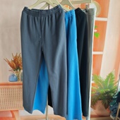 女宽松百搭显瘦垂感卫裤 秋冬休闲慵懒风高腰抽绳阔腿裤 大码 欧美