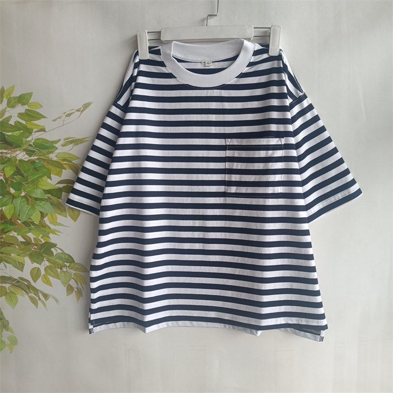 日单 纯棉海魂衫 夏季宽松大码短袖t恤衫女衫 胸围116-122