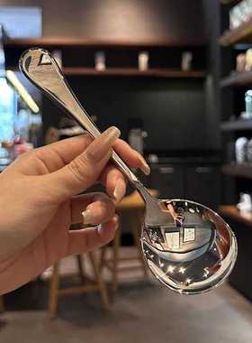 加厚不锈钢勺子家用韩式简约可爱网红吃饭成人汤匙创意长柄圆勺