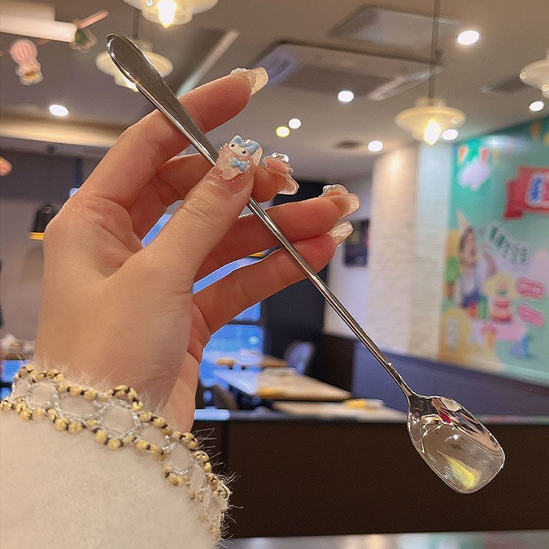 食品级304不锈钢搅拌勺冰更蜂蜜勺子长调羹长柄咖啡勺冰勺甜品勺