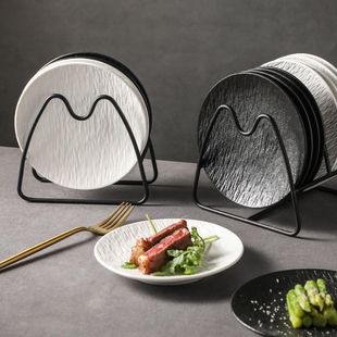 塑料吐骨碟高端家用骨头碟盘餐桌圆形高级骨碟西餐盘牛排盘 新款