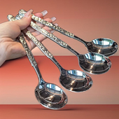 漂亮 老板娘自留款 不锈钢网红高颜值冰裂纹西餐勺吃饭勺子长柄