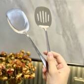 不锈钢分菜勺多功能迷你小锅铲炒菜家用食品级喝汤勺子高档分餐勺
