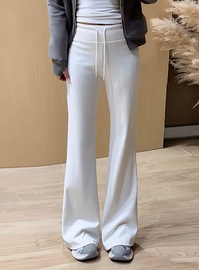 温柔百搭高腰显瘦微喇阔腿卫裤女