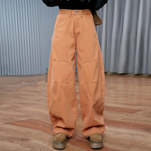 美式复古加绒加厚弯刀牛仔休闲裤