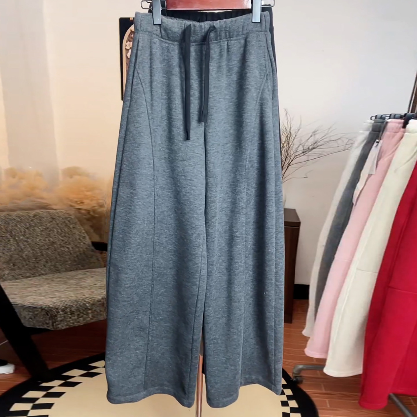 Ader阔腿弯刀卫裤女2026春季新款时尚百搭高腰显瘦运动垂感休闲裤,女装/女士精品,大码裤装,淘宝优惠券,粉丝福利购,淘宝优惠卷