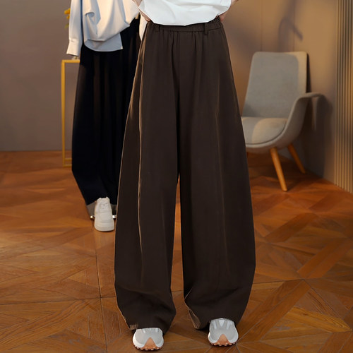 慵懒松弛感百搭显瘦休闲弯刀裤