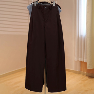 Ader时尚简约休闲裤女2025秋季新款气质百搭高腰显瘦宽松弯刀裤子